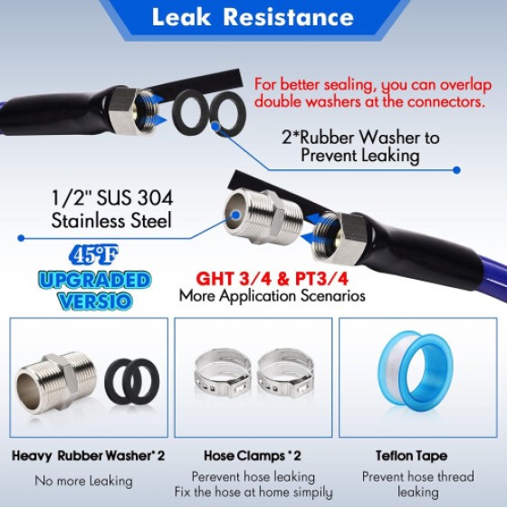 REHOSEUP 75FT 加熱ウォーターホース RV用 -45° 耐凍加熱飲料用ガーデンホース？電気加熱ガーデンホース RVアクセサリー？RV？RV水